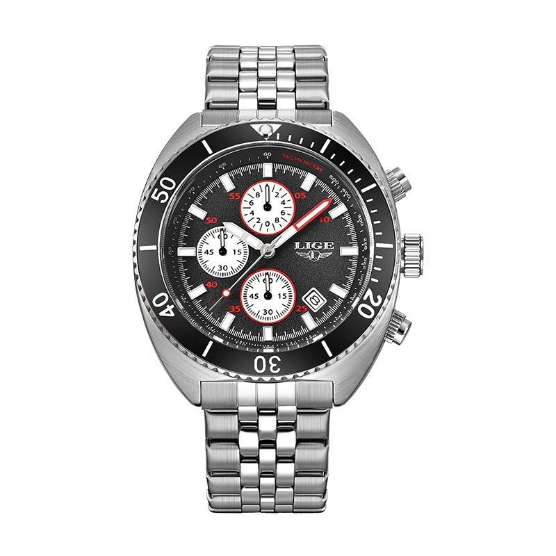 LIGE Pepsi - Dial Waterproof Quartz Watch