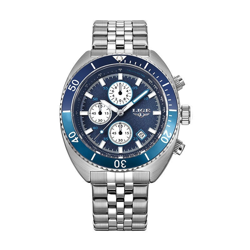 LIGE Pepsi - Dial Waterproof Quartz Watch