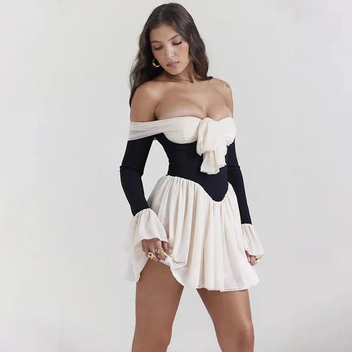 Priscilla™ - Mini Abito a Corsetto Off Shoulder