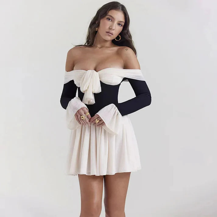 Priscilla™ - Mini Abito a Corsetto Off Shoulder