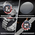 LIGE Pepsi - Dial Waterproof Quartz Watch